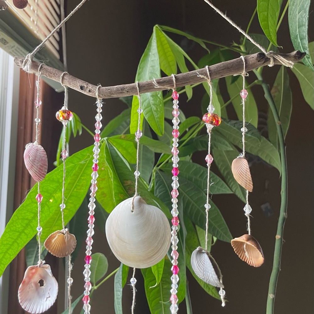 Handmade Pink Sun-Catcher With Seashells